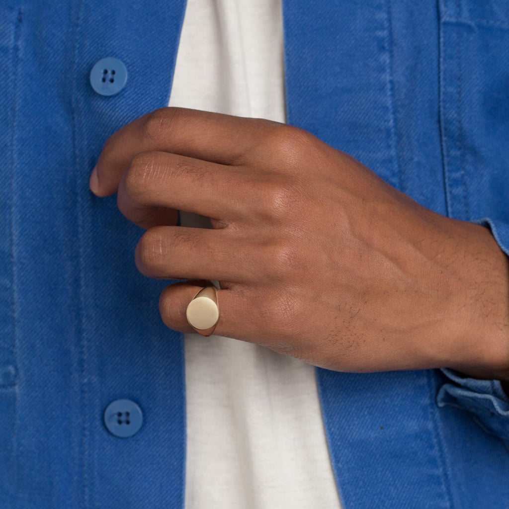 Pan Signet Engagement Ring