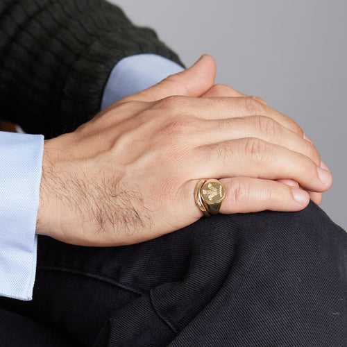 Yellow Gold Men's Shaped Wedding Ring | Lylies  