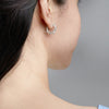 Pair of White Gold Petite Oria Hoop Earrings for Women | Lylies 