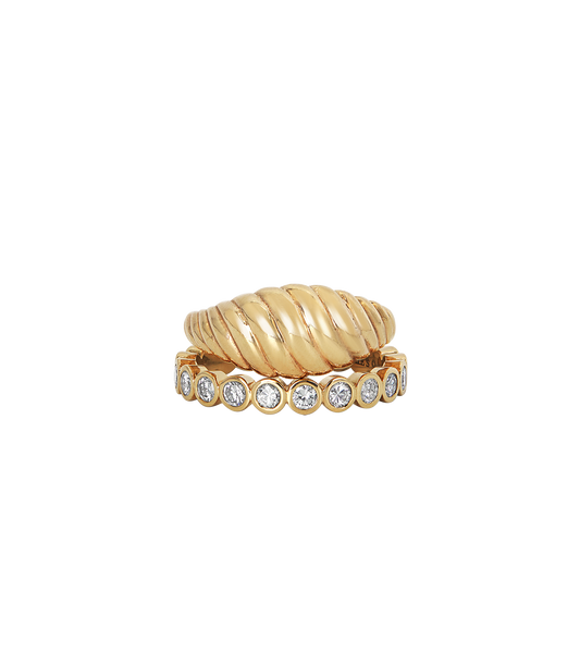Ocean Pinkie Wave Ring