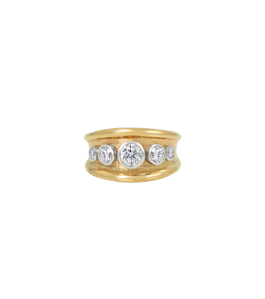 18ct Yellow Gold and Platinum--1.24ct Lab Grown Diamonds--Decide Ring Size Later, 18ct Yellow Gold and Platinum--1.24ct Lab Grown Diamonds--Know The Ring Size,