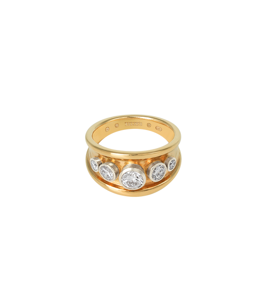 18ct Yellow Gold and Platinum--1.24ct Lab Grown Diamonds--Decide Ring Size Later, 18ct Yellow Gold and Platinum--1.24ct Lab Grown Diamonds--Know The Ring Size,